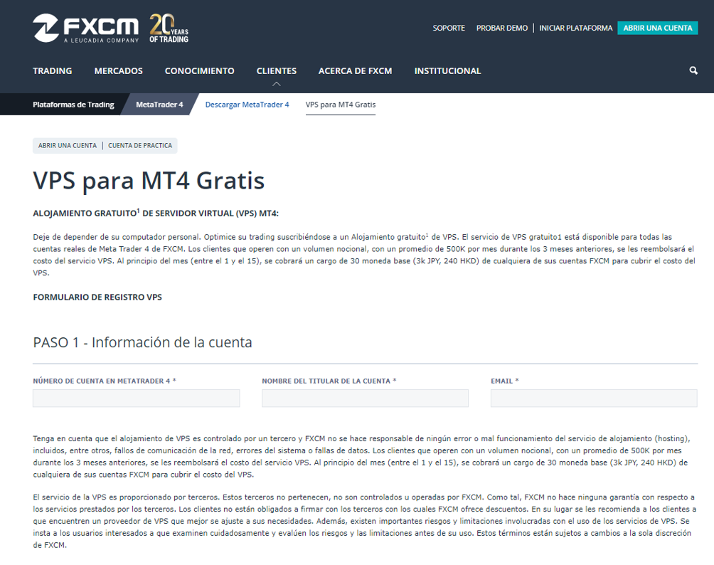 Vps FXCM Vps FXCM